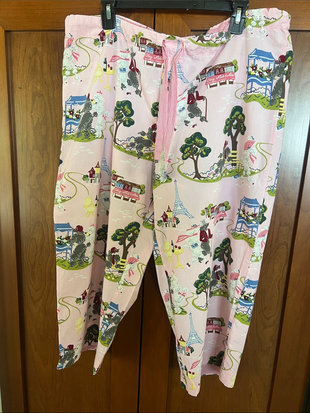 Nick & Nora Pink Paris Scene Woman's Large Pajama Bottoms
